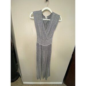 Caution To The Wind womens Black striped pantsuit Small sleeve less‎ rayon